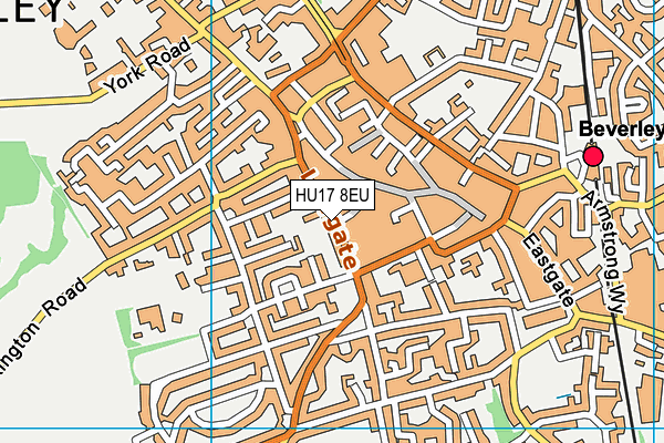 HU17 8EU map - OS VectorMap District (Ordnance Survey)
