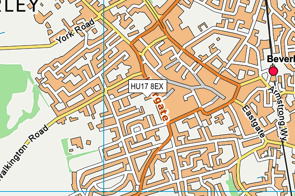HU17 8EX map - OS VectorMap District (Ordnance Survey)