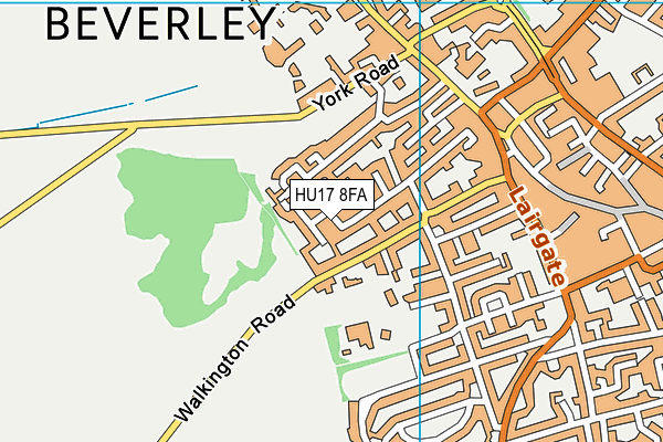 HU17 8FA map - OS VectorMap District (Ordnance Survey)