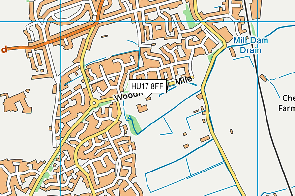 Keldmarsh Primary School And Playing Field map (HU17 8FF) - OS VectorMap District (Ordnance Survey)