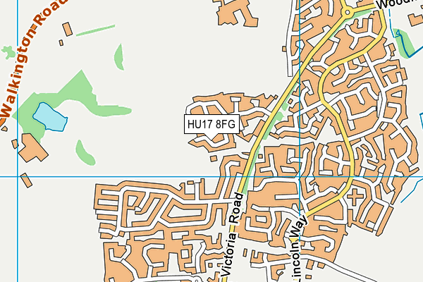HU17 8FG map - OS VectorMap District (Ordnance Survey)