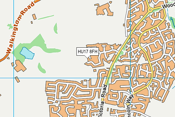 HU17 8FH map - OS VectorMap District (Ordnance Survey)