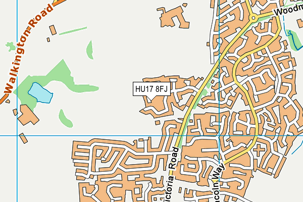 HU17 8FJ map - OS VectorMap District (Ordnance Survey)