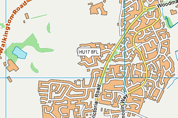 HU17 8FL map - OS VectorMap District (Ordnance Survey)
