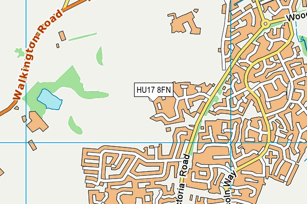 HU17 8FN map - OS VectorMap District (Ordnance Survey)