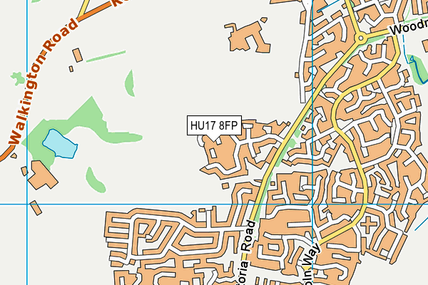 HU17 8FP map - OS VectorMap District (Ordnance Survey)