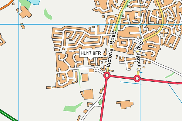HU17 8FR map - OS VectorMap District (Ordnance Survey)
