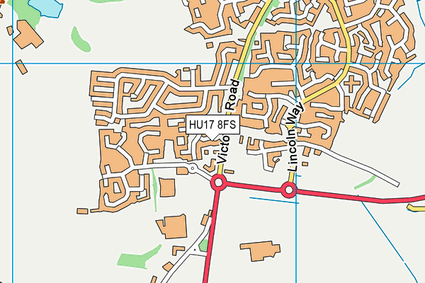 HU17 8FS map - OS VectorMap District (Ordnance Survey)