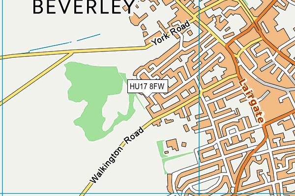 HU17 8FW map - OS VectorMap District (Ordnance Survey)