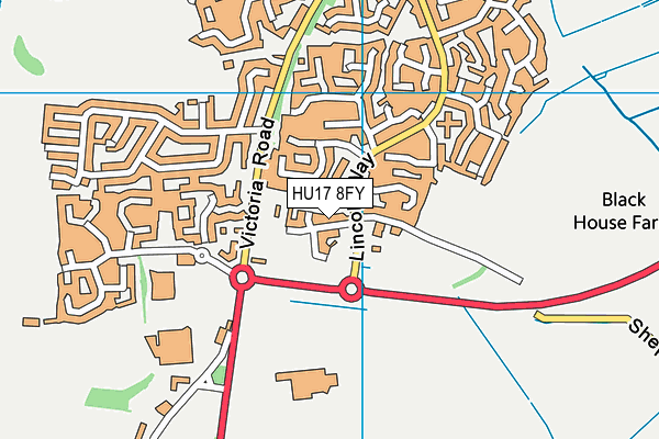 HU17 8FY map - OS VectorMap District (Ordnance Survey)