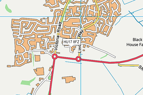 HU17 8FZ map - OS VectorMap District (Ordnance Survey)