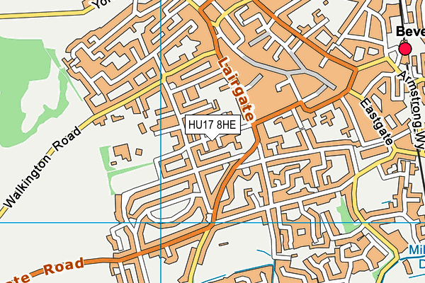 HU17 8HE map - OS VectorMap District (Ordnance Survey)