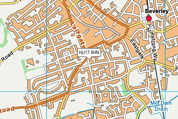 HU17 8HN map - OS VectorMap District (Ordnance Survey)