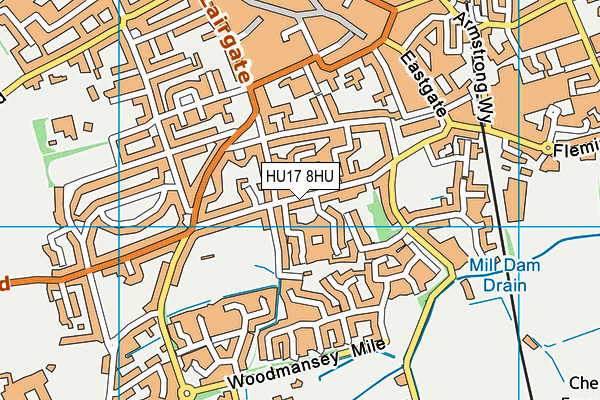 HU17 8HU map - OS VectorMap District (Ordnance Survey)