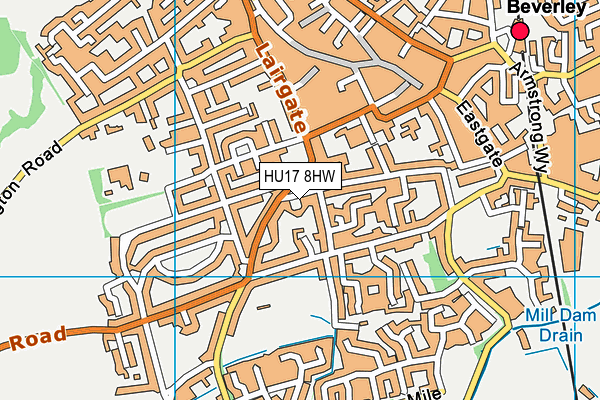 HU17 8HW map - OS VectorMap District (Ordnance Survey)