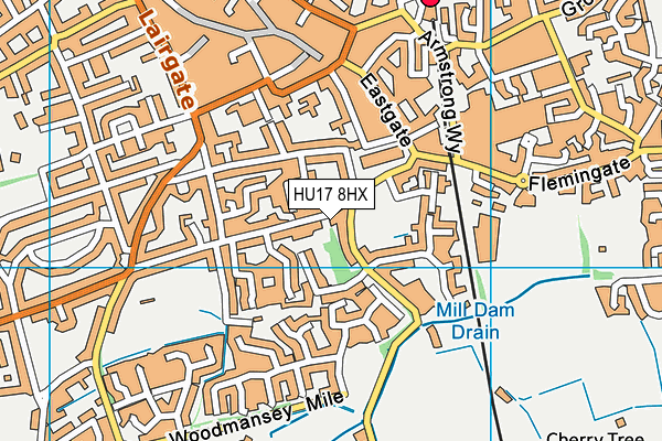 HU17 8HX map - OS VectorMap District (Ordnance Survey)