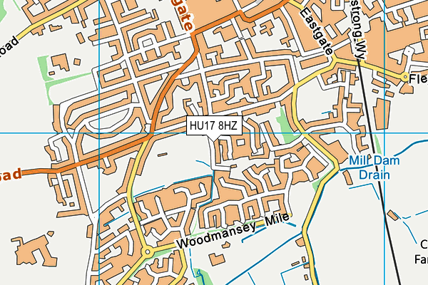 HU17 8HZ map - OS VectorMap District (Ordnance Survey)