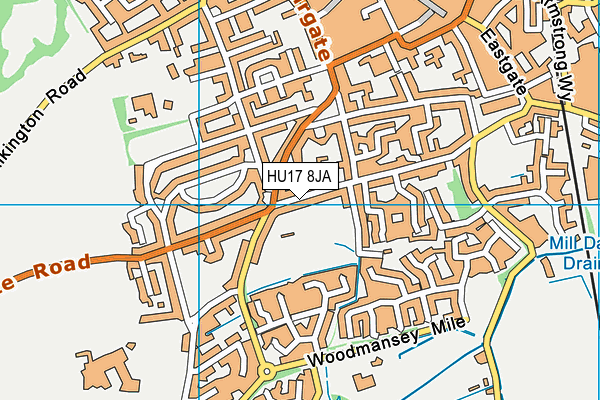 HU17 8JA map - OS VectorMap District (Ordnance Survey)