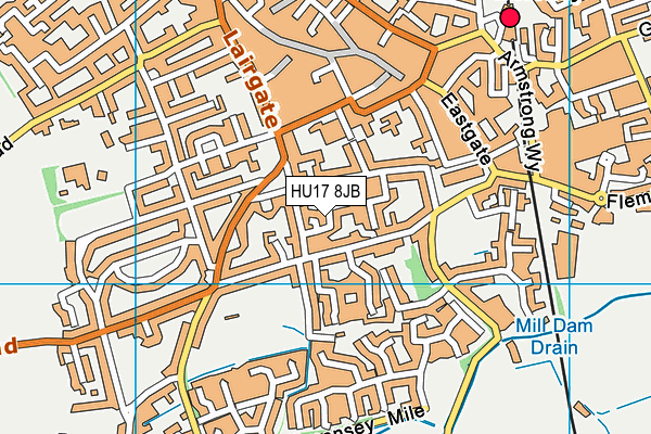 HU17 8JB map - OS VectorMap District (Ordnance Survey)