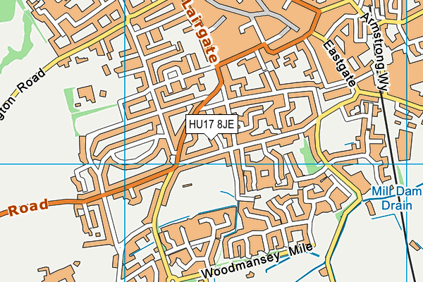 HU17 8JE map - OS VectorMap District (Ordnance Survey)