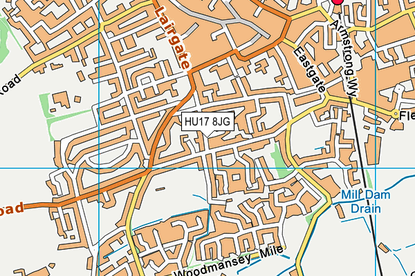 HU17 8JG map - OS VectorMap District (Ordnance Survey)