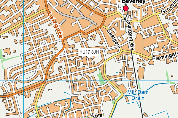 HU17 8JH map - OS VectorMap District (Ordnance Survey)