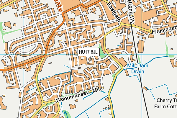 HU17 8JL map - OS VectorMap District (Ordnance Survey)