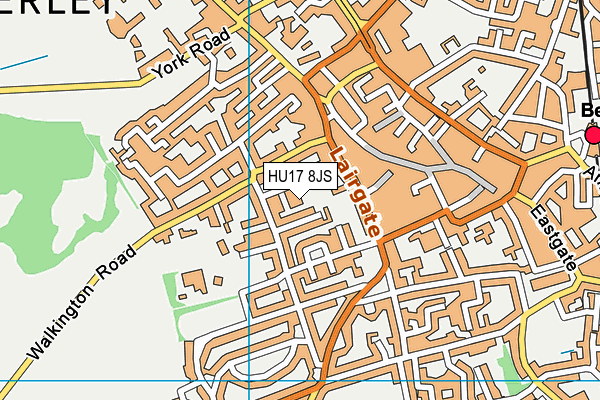 HU17 8JS map - OS VectorMap District (Ordnance Survey)