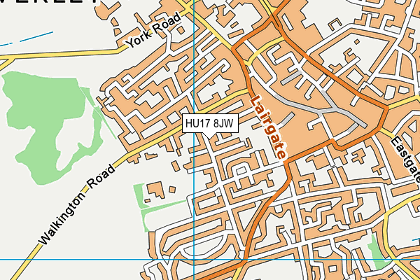 HU17 8JW map - OS VectorMap District (Ordnance Survey)
