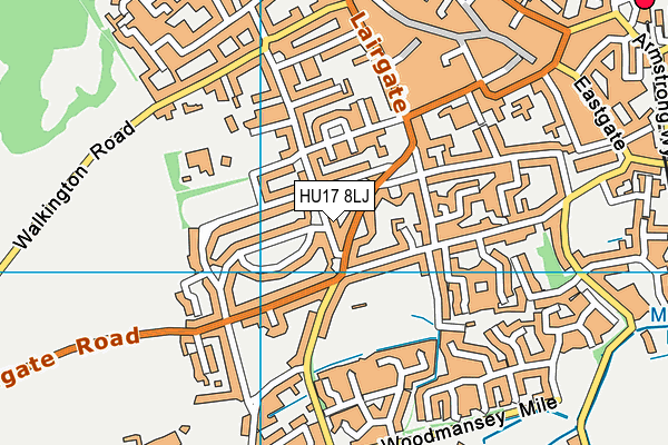 HU17 8LJ map - OS VectorMap District (Ordnance Survey)