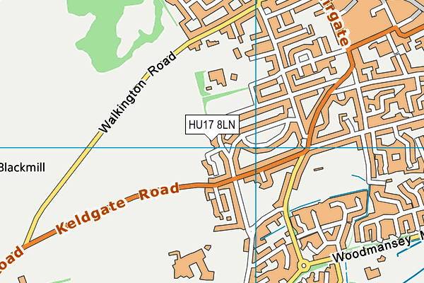 HU17 8LN map - OS VectorMap District (Ordnance Survey)