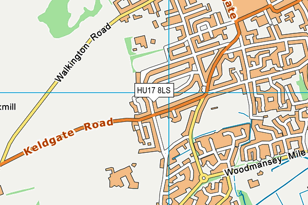 HU17 8LS map - OS VectorMap District (Ordnance Survey)