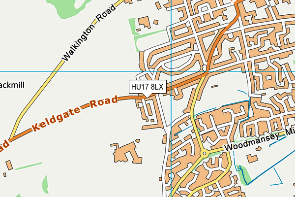 HU17 8LX map - OS VectorMap District (Ordnance Survey)