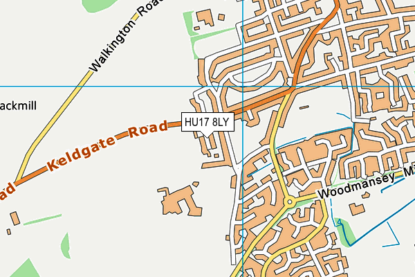 HU17 8LY map - OS VectorMap District (Ordnance Survey)