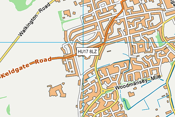 HU17 8LZ map - OS VectorMap District (Ordnance Survey)