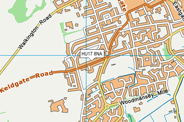 HU17 8NA map - OS VectorMap District (Ordnance Survey)