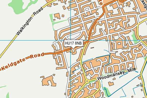 HU17 8NB map - OS VectorMap District (Ordnance Survey)