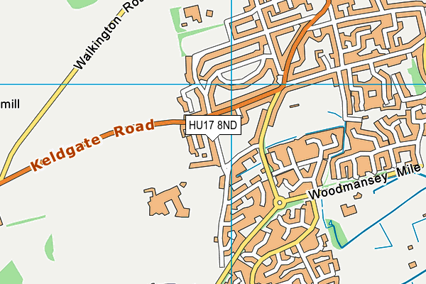 HU17 8ND map - OS VectorMap District (Ordnance Survey)