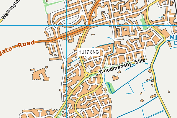 HU17 8NG map - OS VectorMap District (Ordnance Survey)