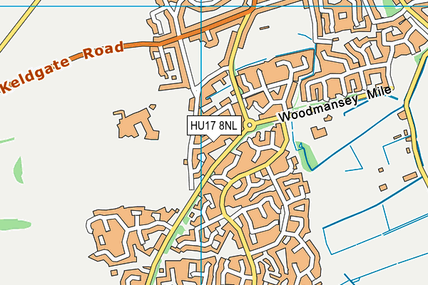 HU17 8NL map - OS VectorMap District (Ordnance Survey)