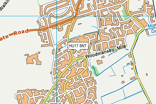 HU17 8NT map - OS VectorMap District (Ordnance Survey)