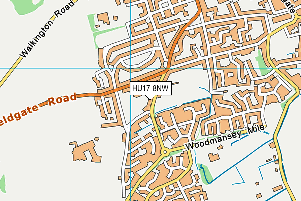 HU17 8NW map - OS VectorMap District (Ordnance Survey)