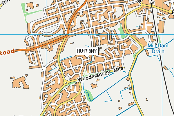 HU17 8NY map - OS VectorMap District (Ordnance Survey)
