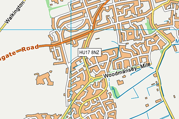 HU17 8NZ map - OS VectorMap District (Ordnance Survey)