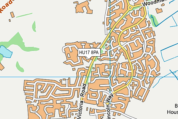 HU17 8PA map - OS VectorMap District (Ordnance Survey)
