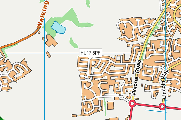HU17 8PF map - OS VectorMap District (Ordnance Survey)