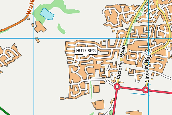 HU17 8PG map - OS VectorMap District (Ordnance Survey)
