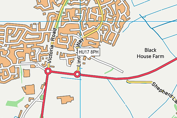 HU17 8PH map - OS VectorMap District (Ordnance Survey)