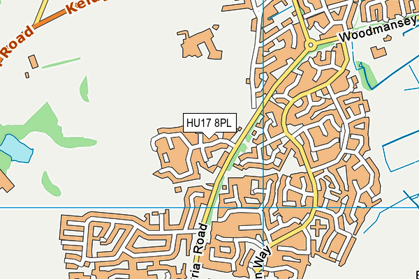 HU17 8PL map - OS VectorMap District (Ordnance Survey)