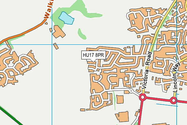 HU17 8PR map - OS VectorMap District (Ordnance Survey)